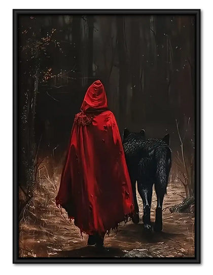 Red Riding Hood and Black Wolf Wall Art