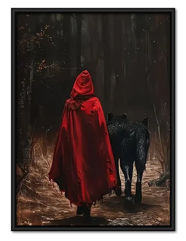 Red Riding Hood and Black Wolf Wall Art