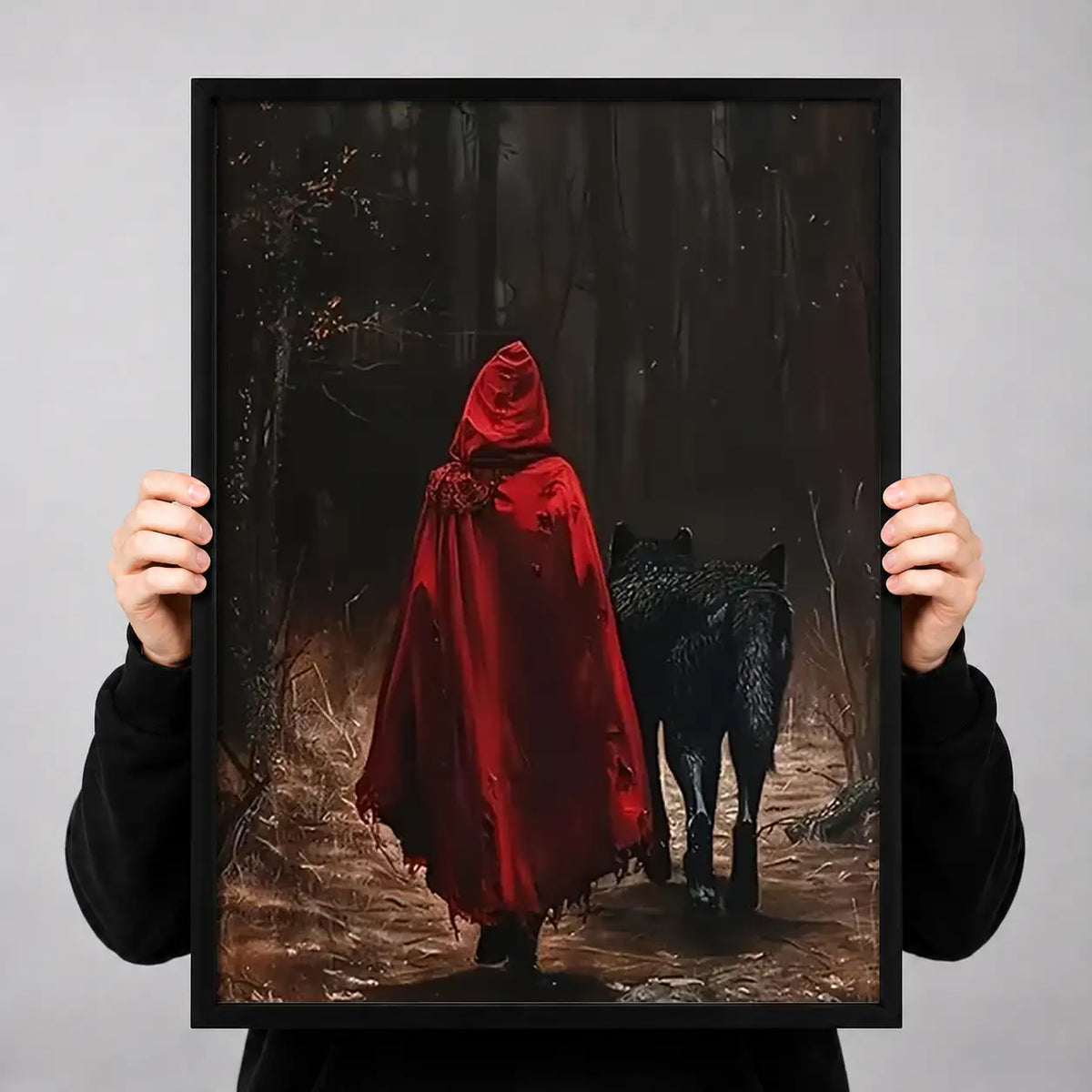 Red Riding Hood and Black Wolf Wall Art 3