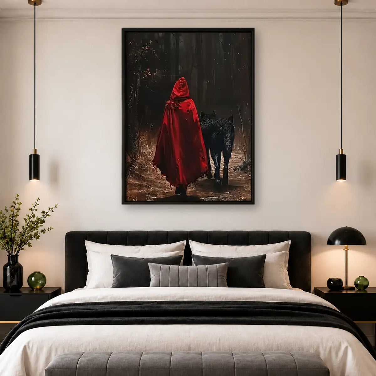 Red Riding Hood and Black Wolf Wall Art 4