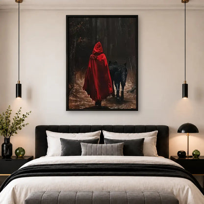 Red Riding Hood and Black Wolf Wall Art 4