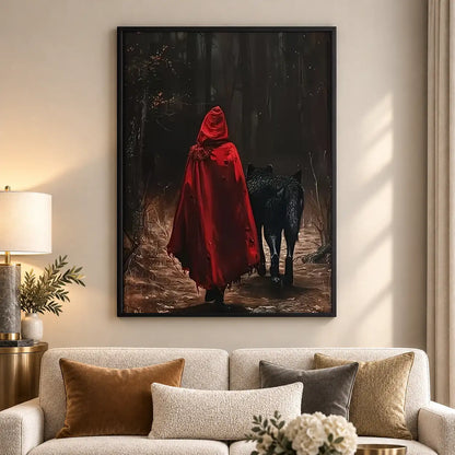 Red Riding Hood and Black Wolf Wall Art 5