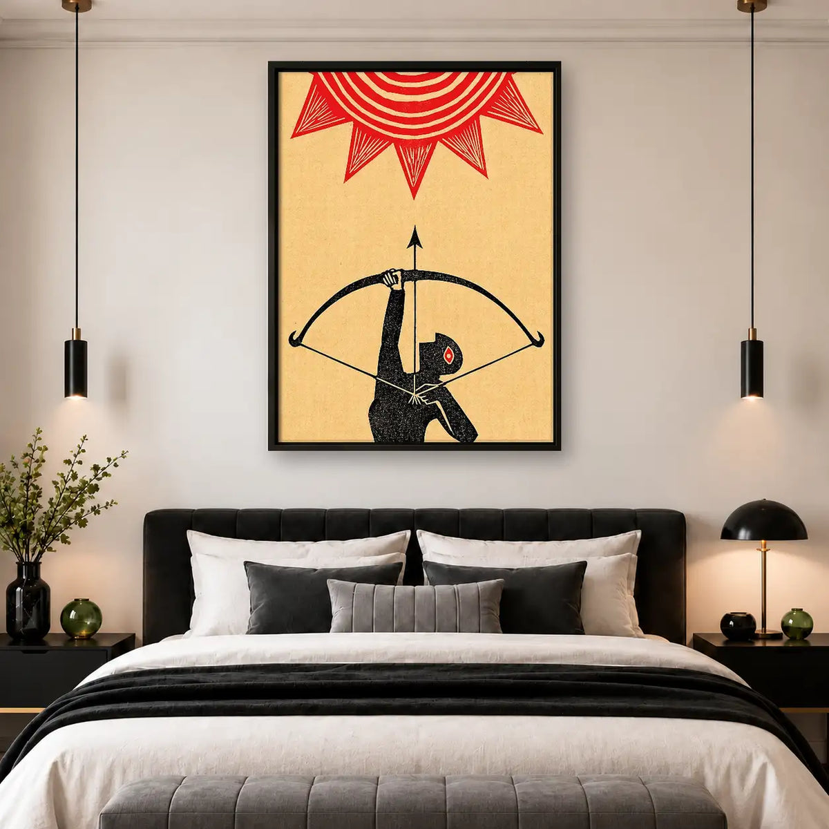 Red Sun Archer Folk Art Wall Art 4