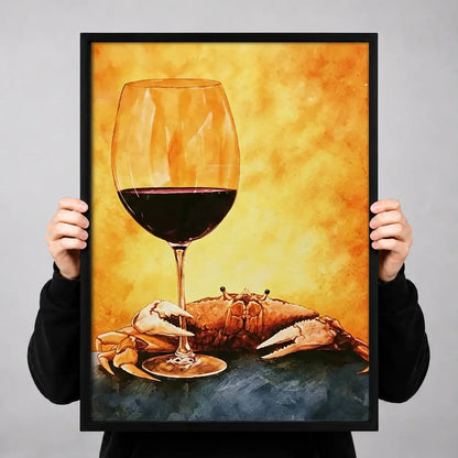 Red Wine and Crab Still Life Wall Art 3