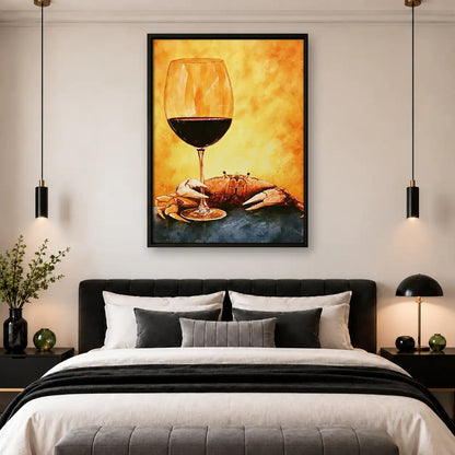 Red Wine and Crab Still Life Wall Art 4