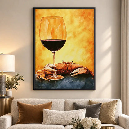 Red Wine and Crab Still Life Wall Art 5