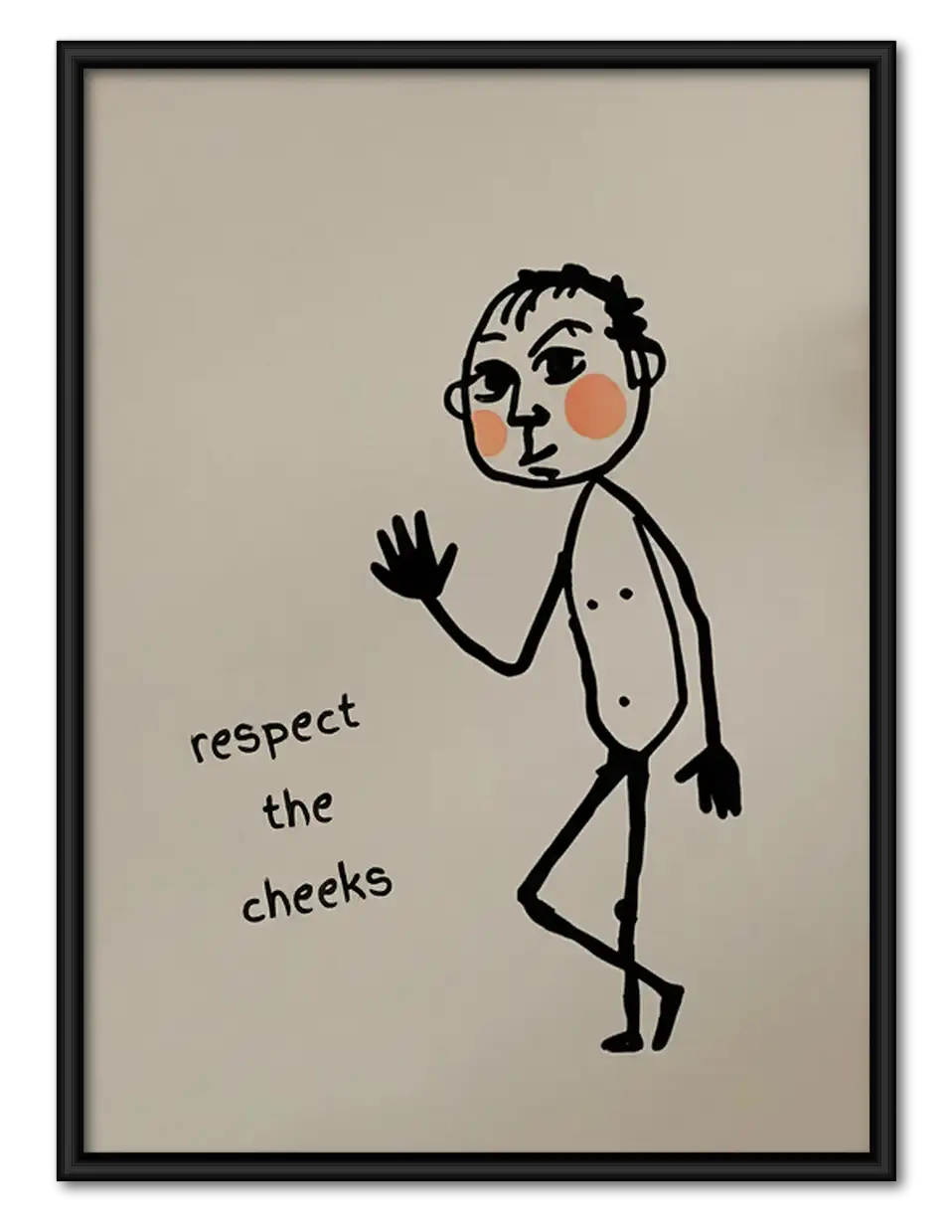 Respect the Cheeks Funny Line Art Wall Art 1