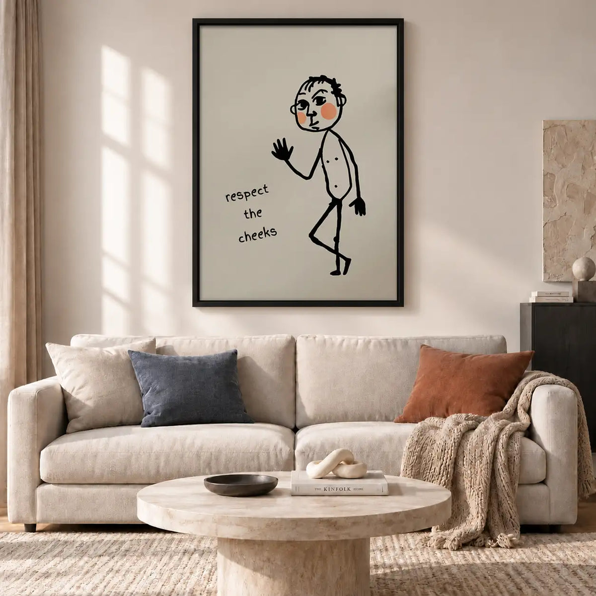 Respect the Cheeks Funny Line Art Wall Art 2