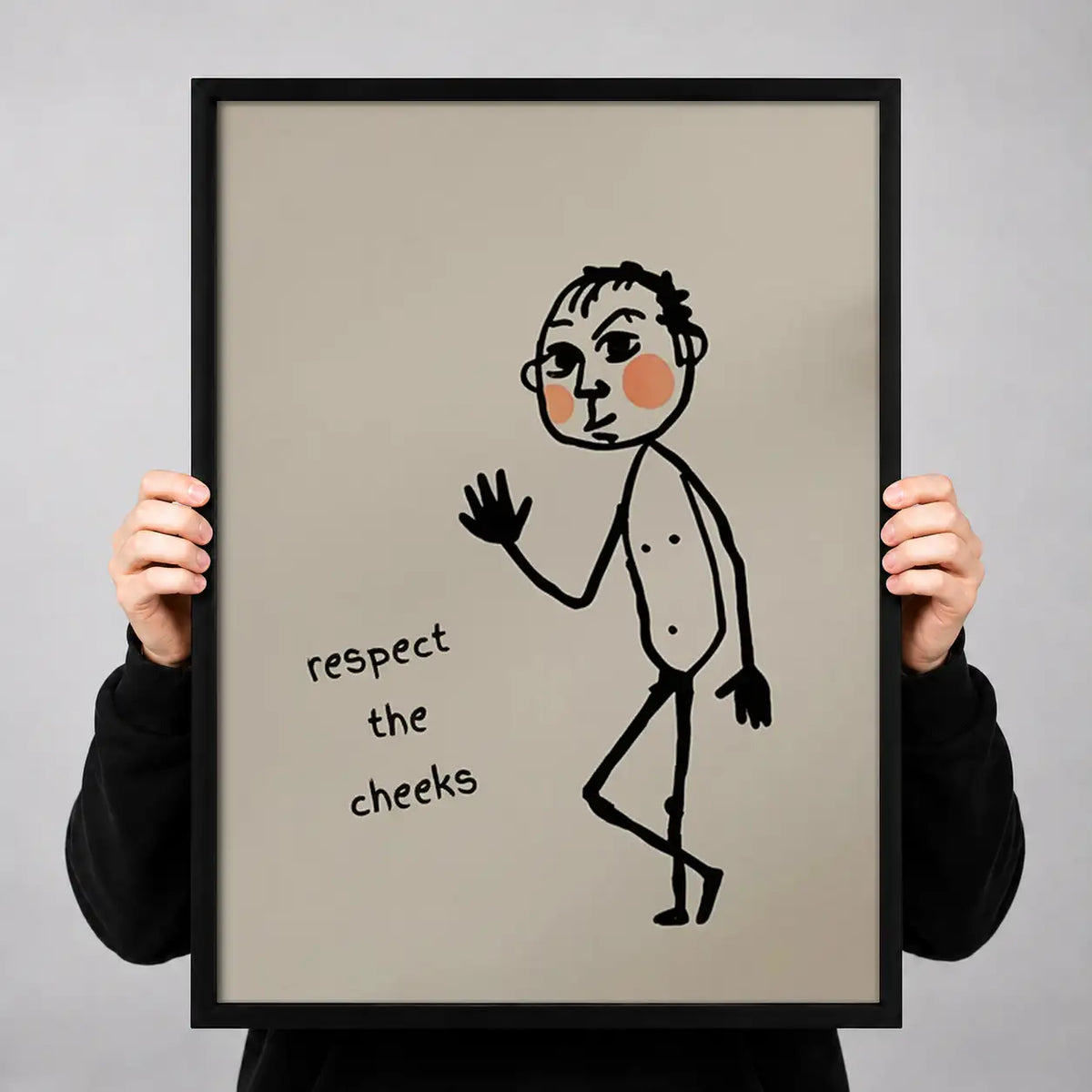 Respect the Cheeks Funny Line Art Wall Art 3