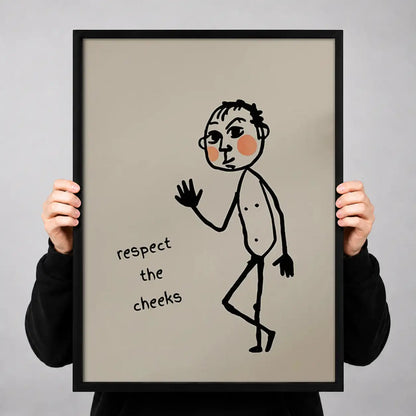 Respect the Cheeks Funny Line Art Wall Art 3