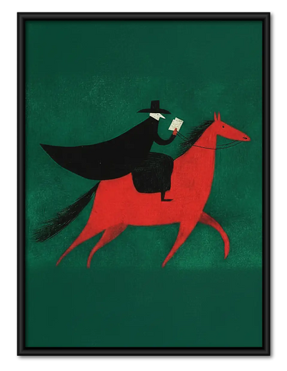 Rider on Red Horse Wall Art 1