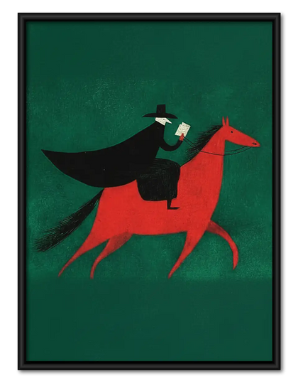 Rider on Red Horse Wall Art