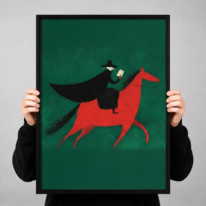Rider on Red Horse Wall Art 3