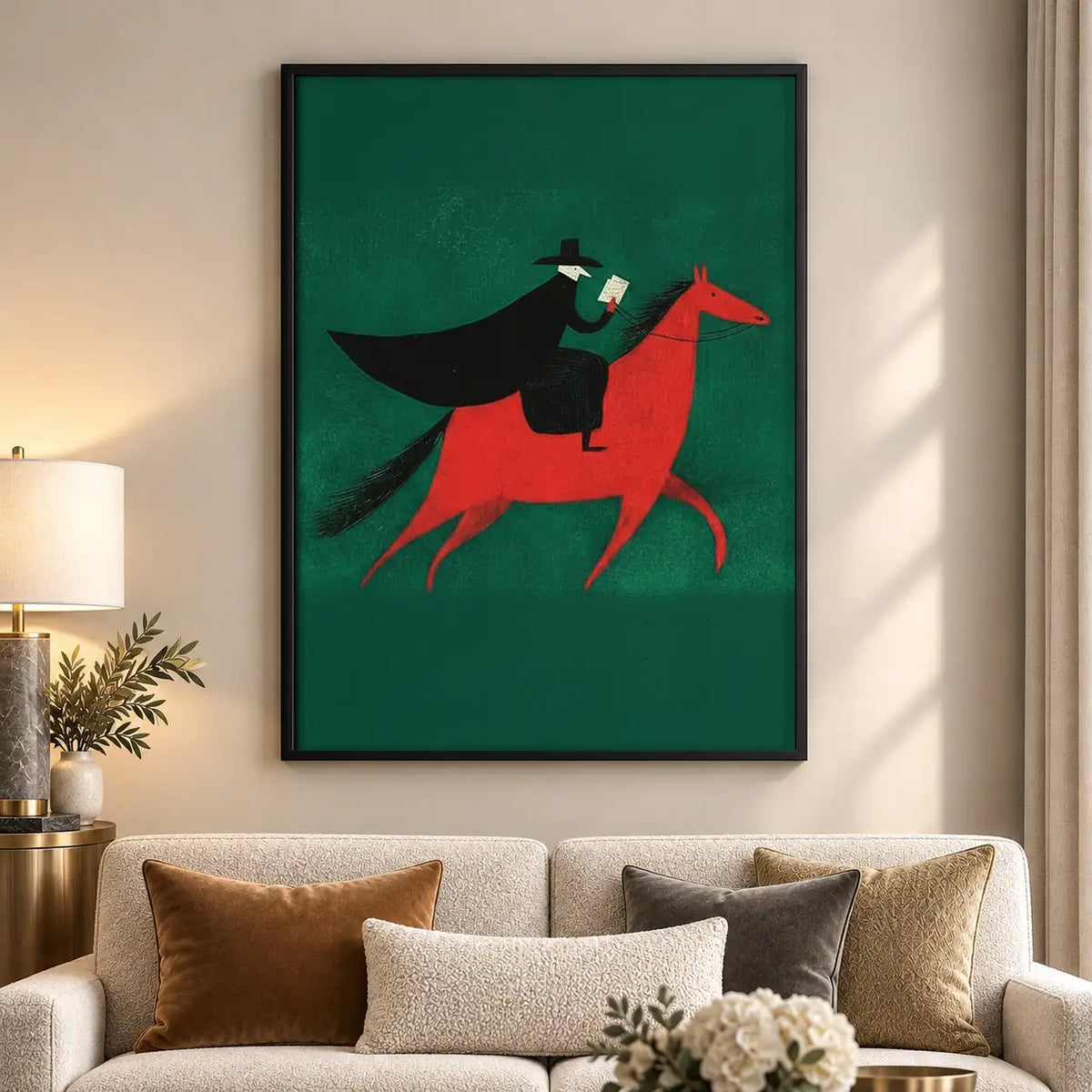 Rider on Red Horse Wall Art 5