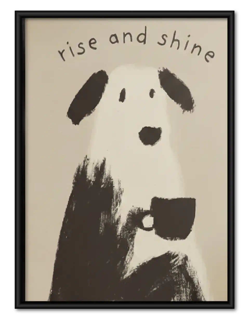 Rise and Shine Minimal Dog Wall Art 1