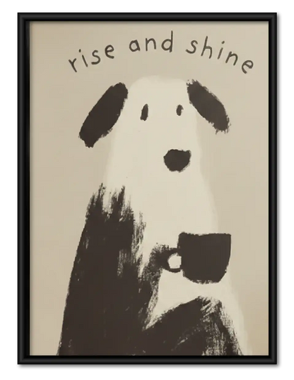 Rise and Shine Minimal Dog Wall Art 1
