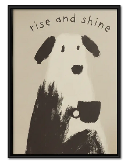 Rise and Shine Minimal Dog Wall Art