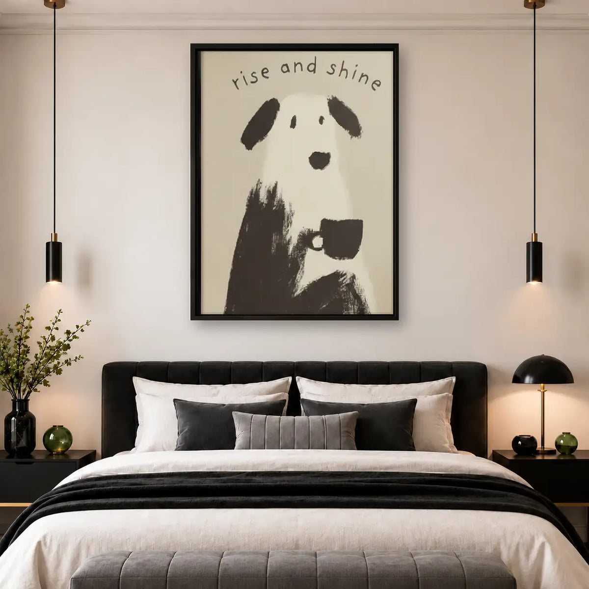 Rise and Shine Minimal Dog Wall Art 4