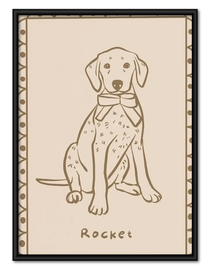 Rocket Dog Line Portrait Wall Art 1