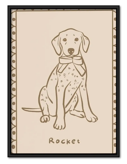 Rocket Dog Line Portrait Wall Art