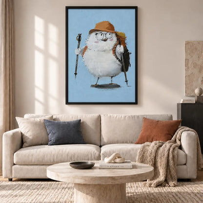 Round Bird Ready for Hiking Wall Art 2
