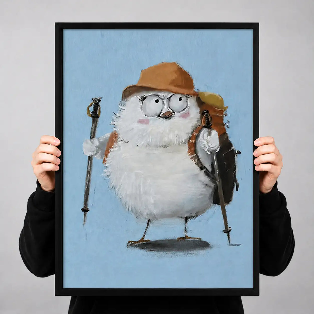 Round Bird Ready for Hiking Wall Art 3