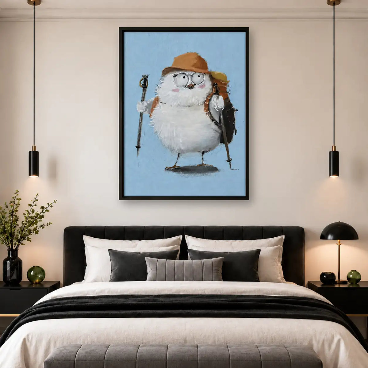 Round Bird Ready for Hiking Wall Art 4