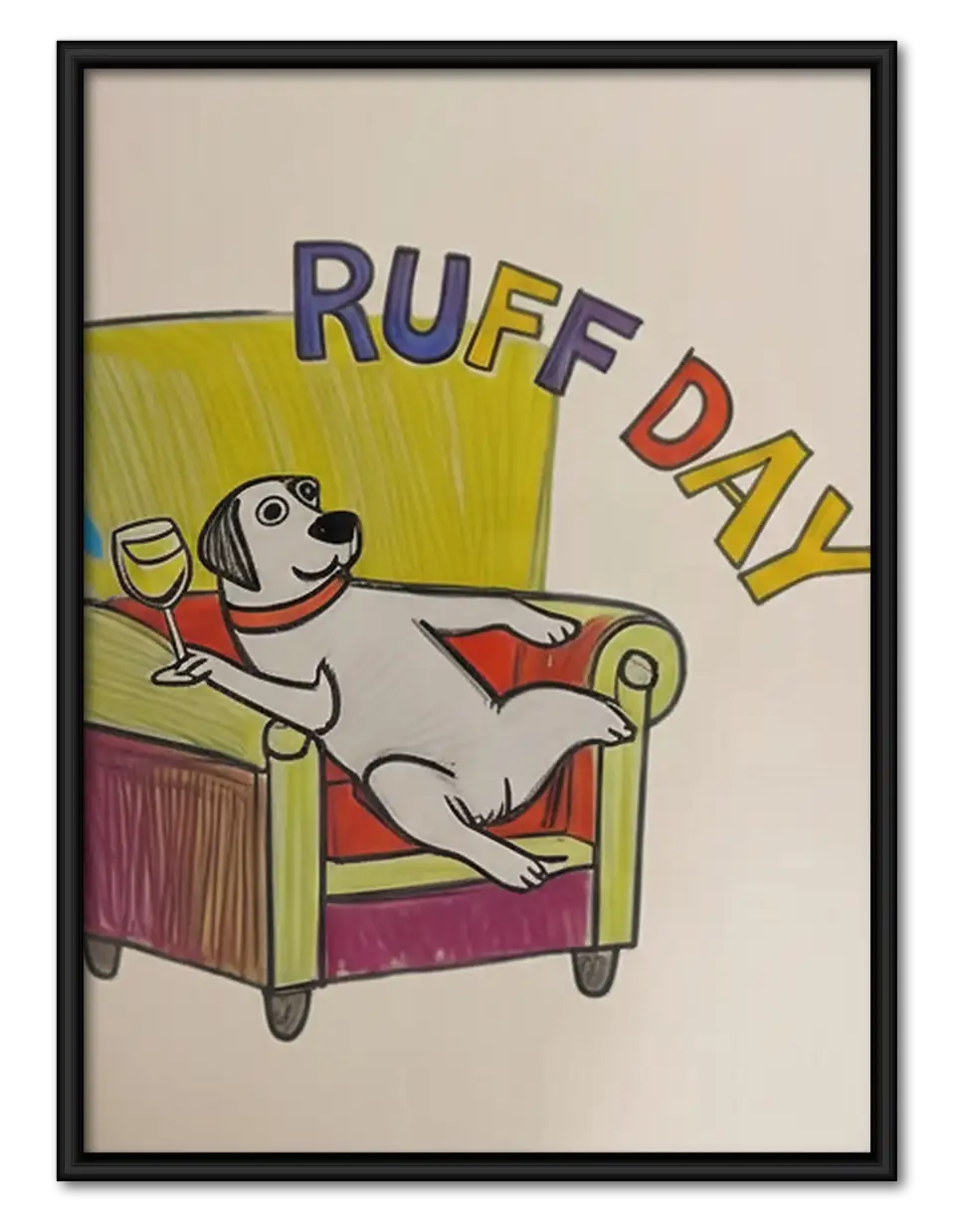 Ruff Day Dog in Bed Wall Art 1