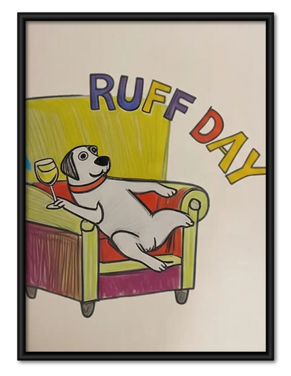 Ruff Day Dog in Bed Wall Art