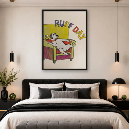 Ruff Day Dog in Bed Wall Art 4
