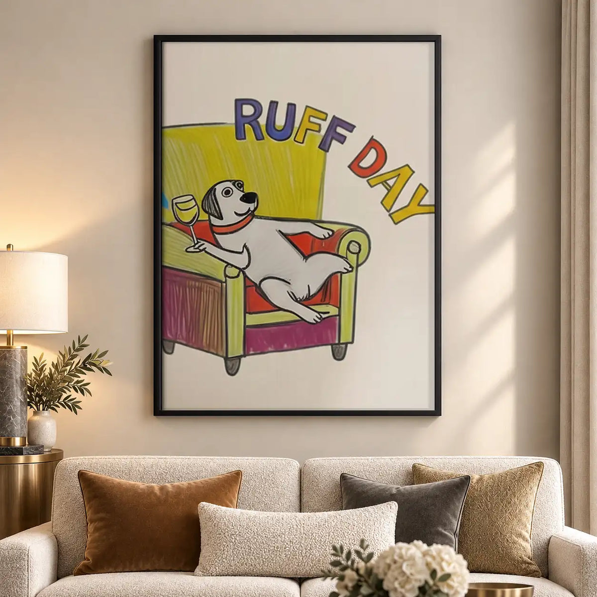 Ruff Day Dog in Bed Wall Art 5