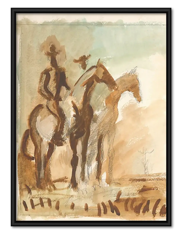 Running Horses Watercolor Wall Art