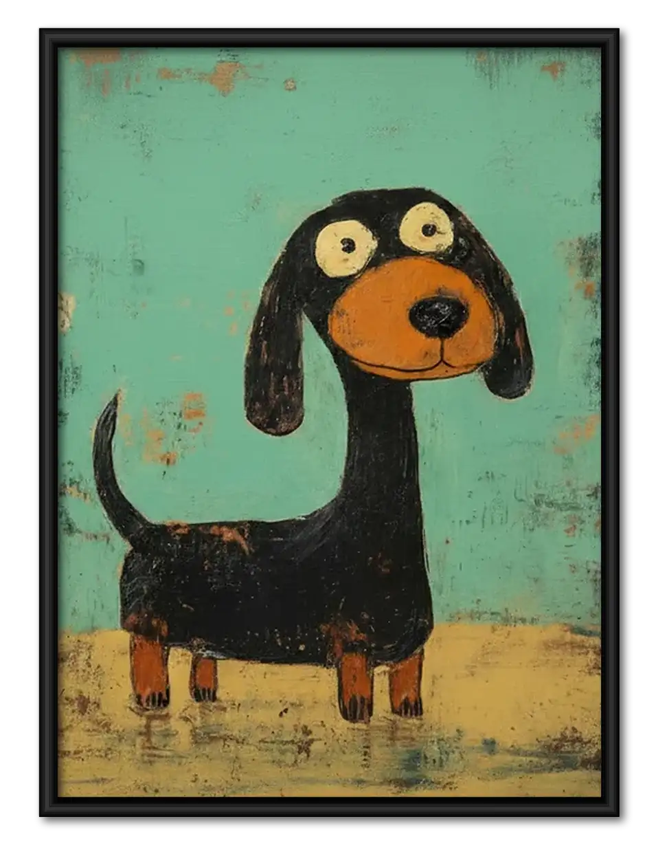 Rustic Long Dachshund Portrait Wall Art 1