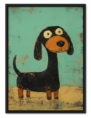 Rustic Long Dachshund Portrait Wall Art