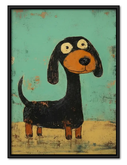 Rustic Long Dachshund Portrait Wall Art 1