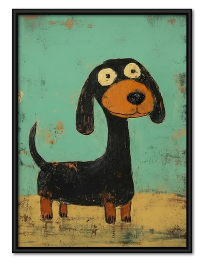 Rustic Long Dachshund Portrait Wall Art