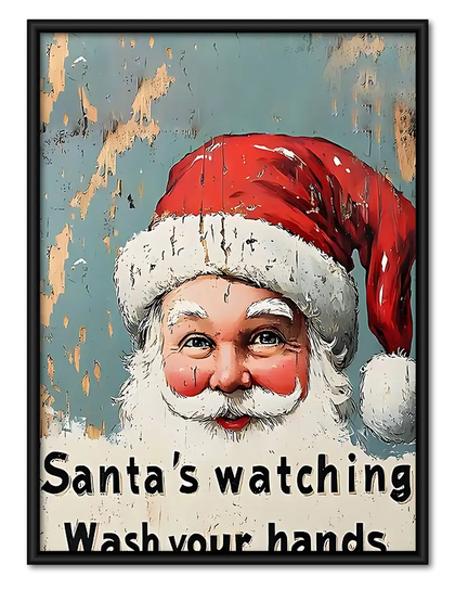 Santa Is Watching Bathroom Wall Art