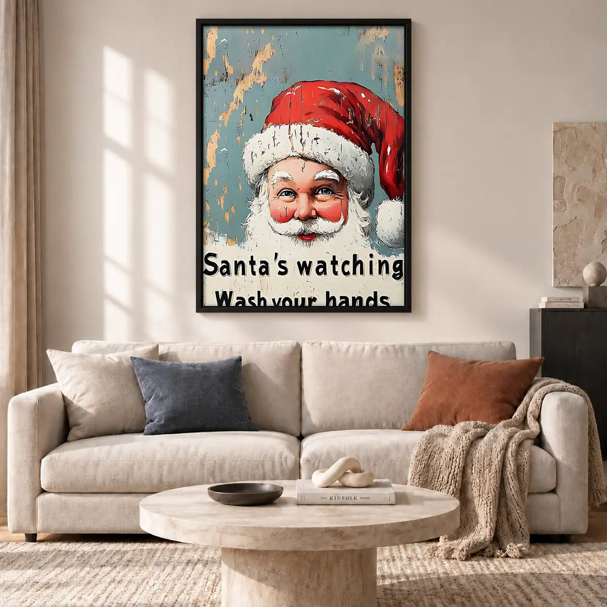 Santa Is Watching Bathroom Wall Art 2
