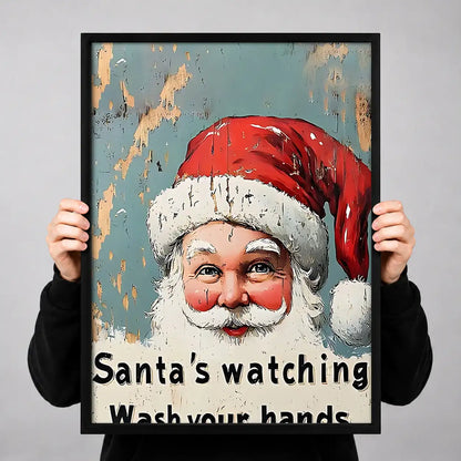 Santa Is Watching Bathroom Wall Art 3