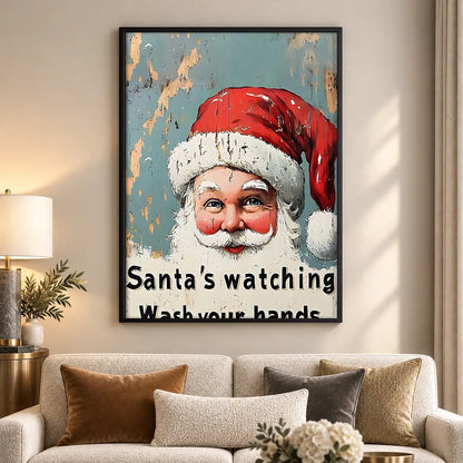 Santa Is Watching Bathroom Wall Art 5