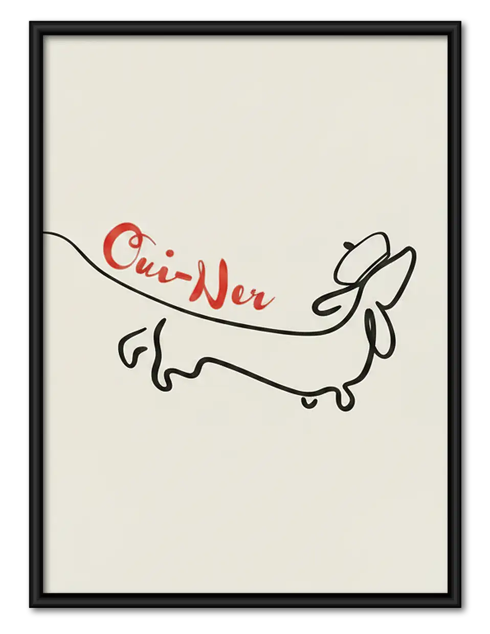 Sausage Dog Minimal French Line Art Wall Art 1