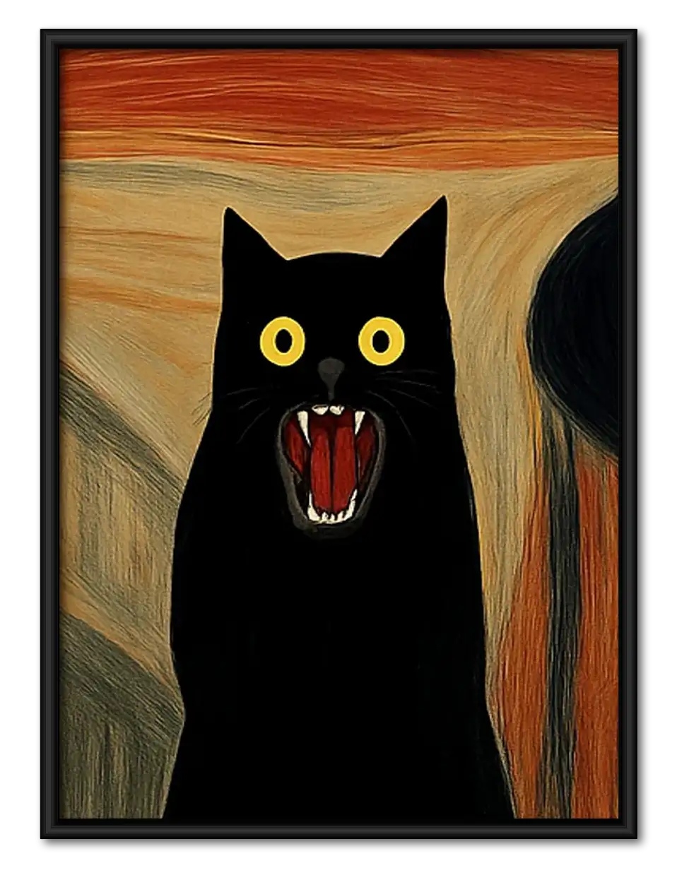 Screaming Black Cat Parody Wall Art 1