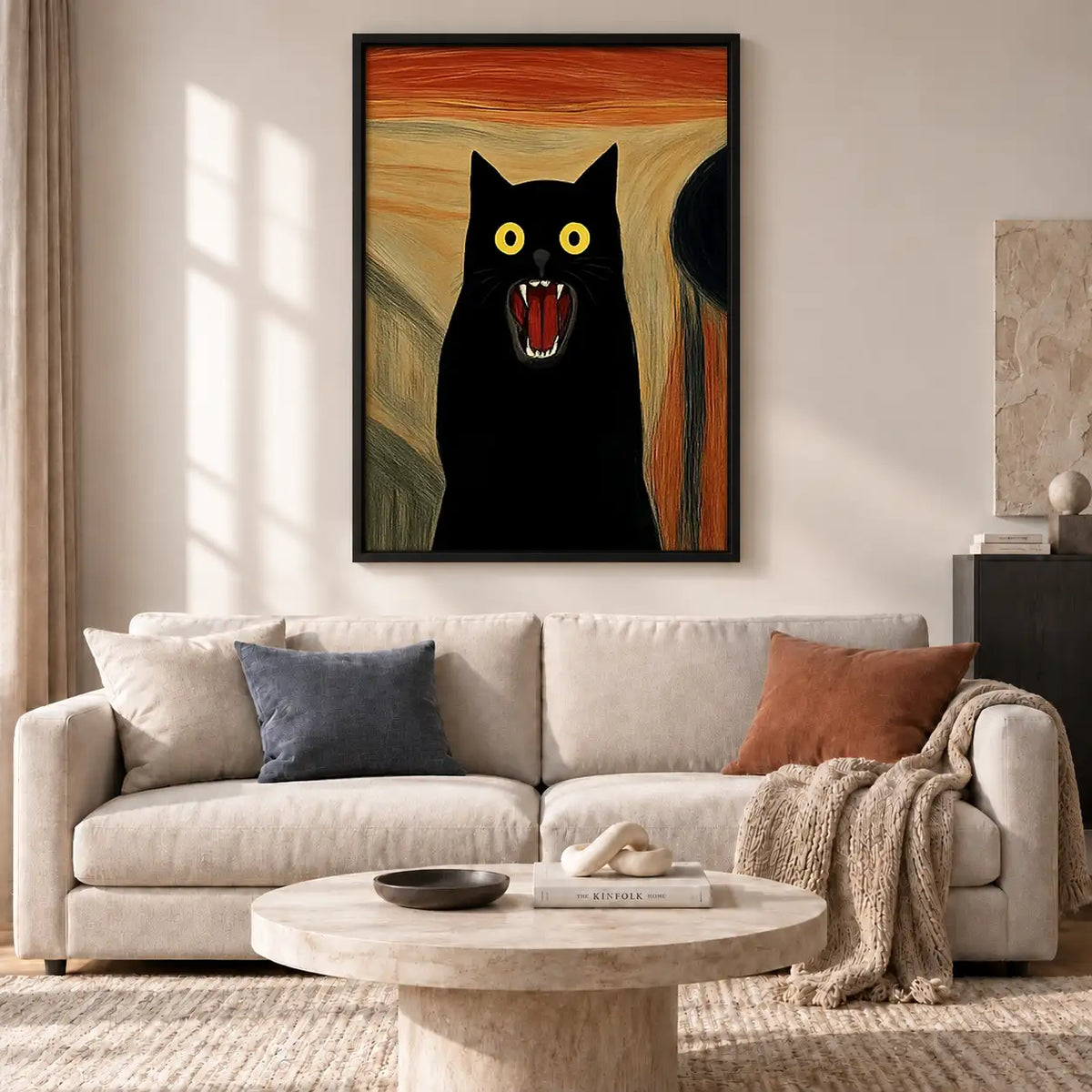 Screaming Black Cat Parody Wall Art 2