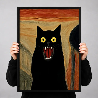 Screaming Black Cat Parody Wall Art 3