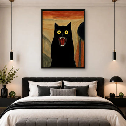 Screaming Black Cat Parody Wall Art 4