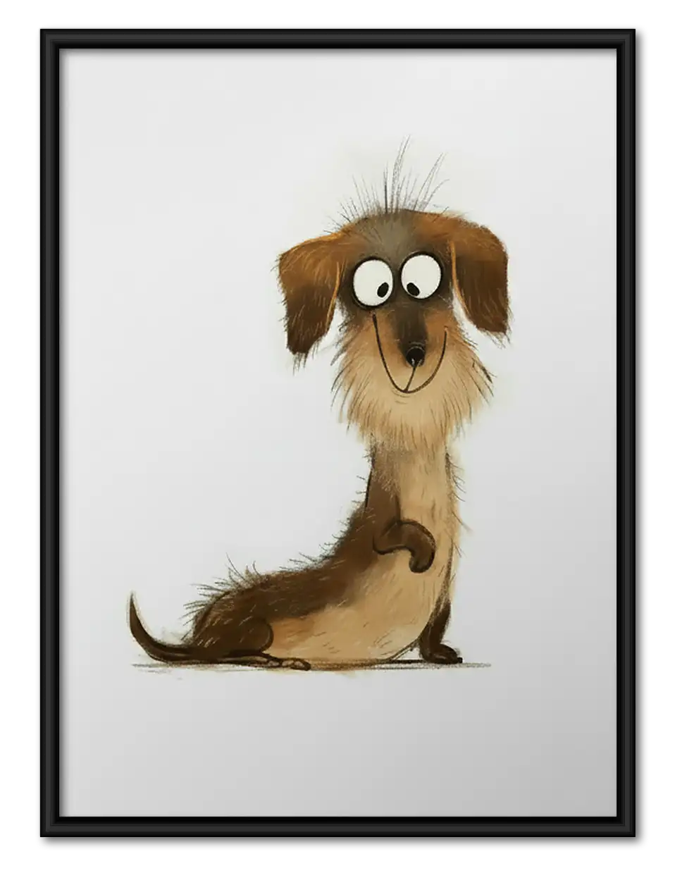 Scruffy Brown Dog Portrait Wall Art 1