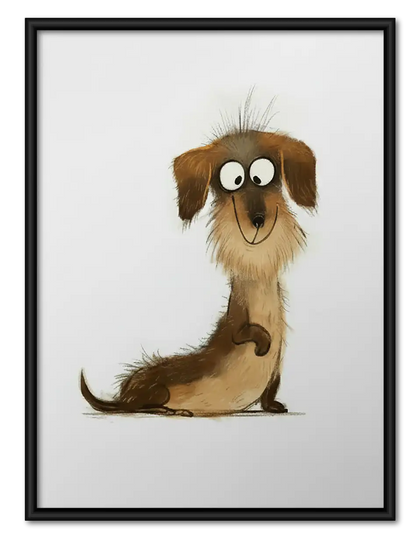 Scruffy Brown Dog Portrait Wall Art