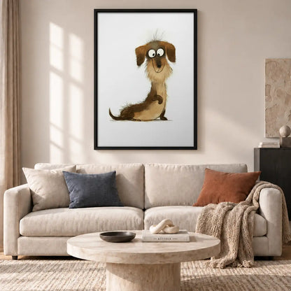 Scruffy Brown Dog Portrait Wall Art 2