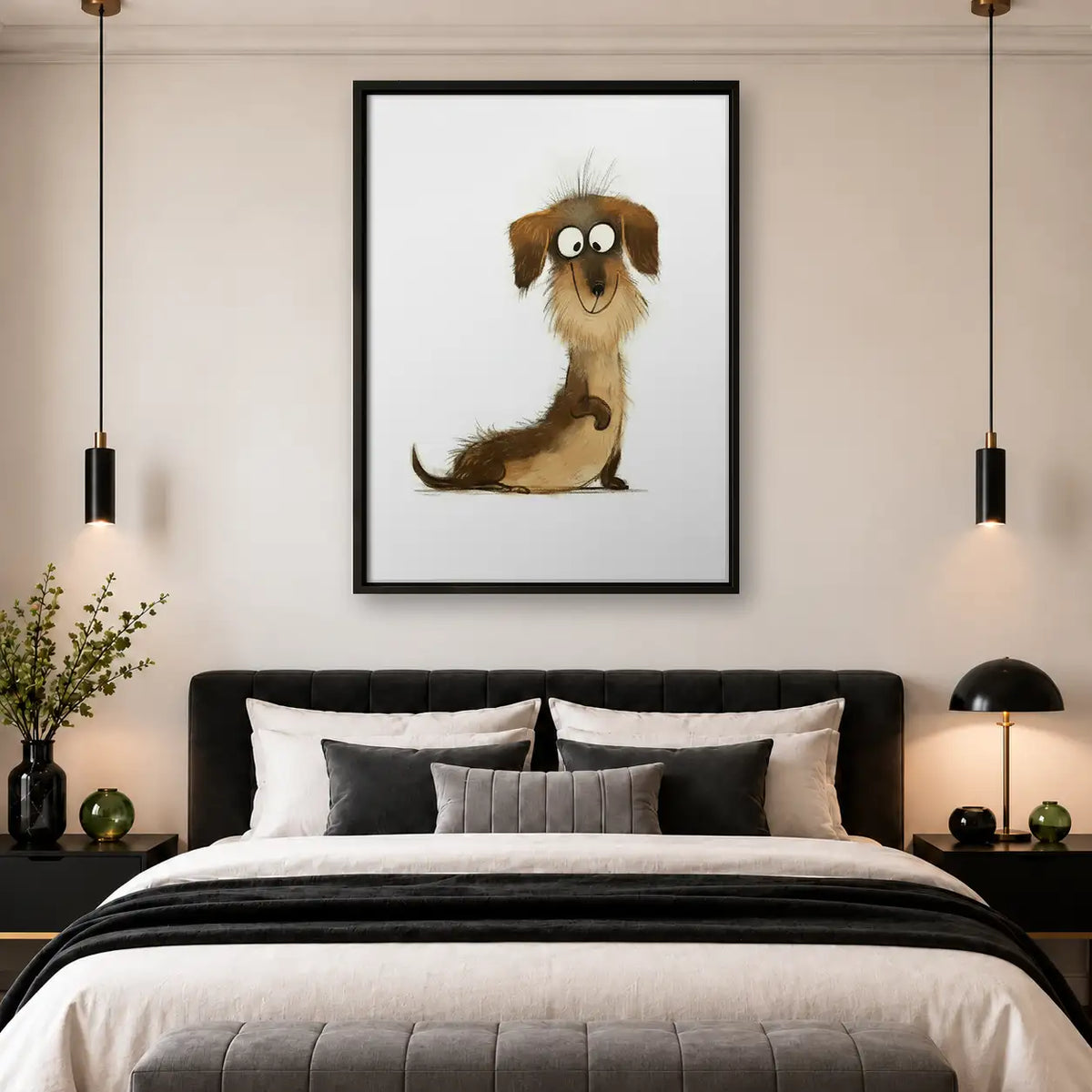 Scruffy Brown Dog Portrait Wall Art 4