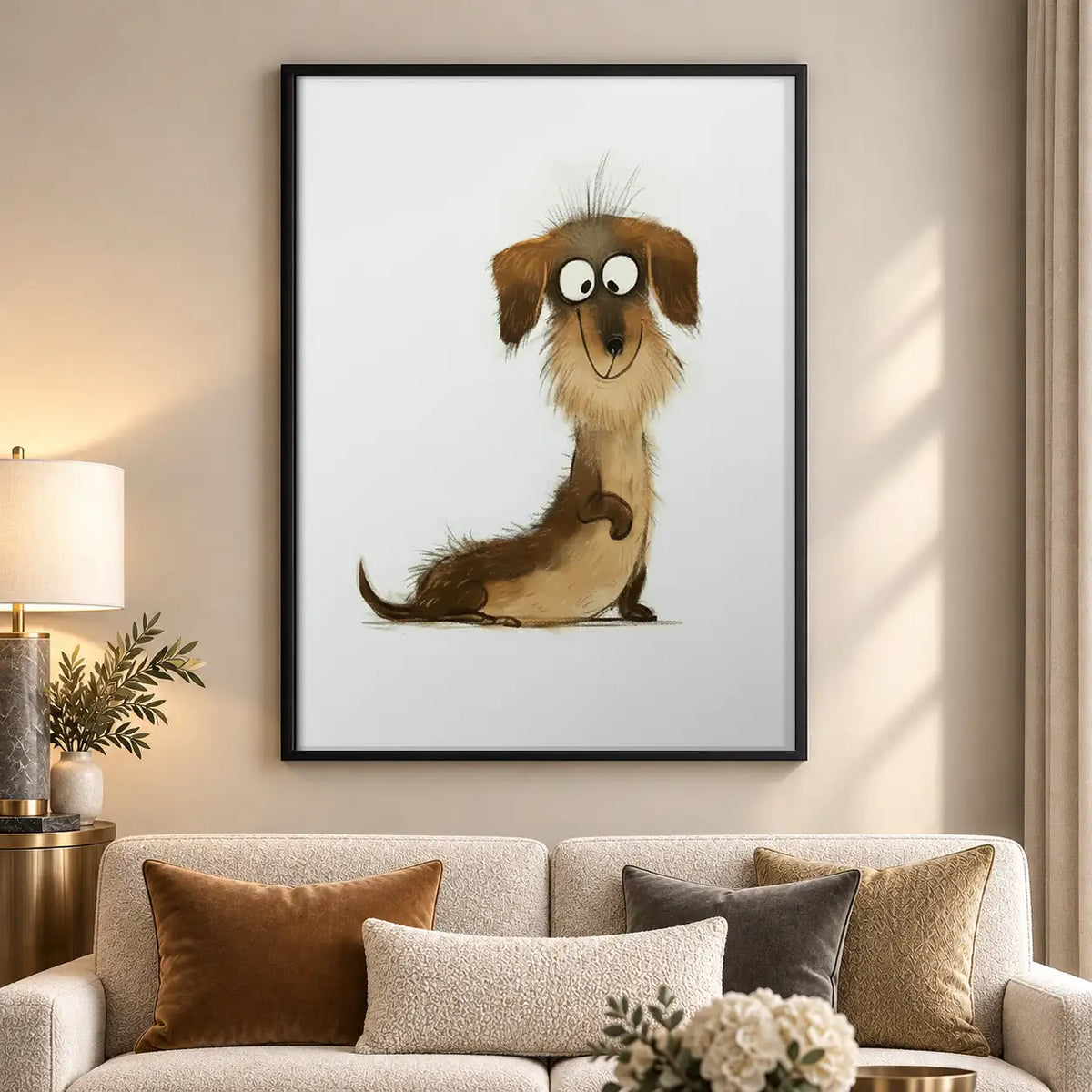Scruffy Brown Dog Portrait Wall Art 5